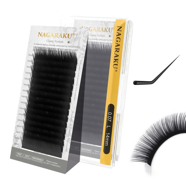NAGARAKU Eyelash Extensions Individual Lashes Extensions Classic Lash Matte Black