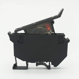 5pcs UK5-HESI (UK5RD) LED indicated DIN Rail Fuse Holders Disconnect Terminal Blocks Screw Clamp DC 24V with RO55 5x25 Fuse - Black