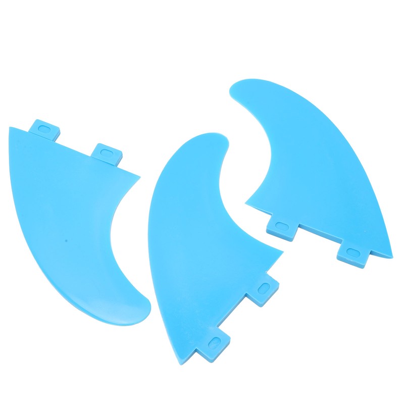 3Pcs Surfboard Fins Nylon Plastic Blue Thruster Fin Surfing Board