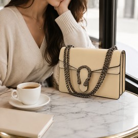 Snake Pattern Crossbody Shoulder Bag for Women – Retro Chain Strap Small Square Handbag for Casual Fashion and Daily Outings