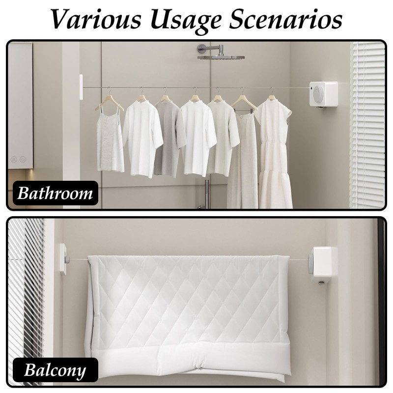 Danpoo Clothes Line Retracting Indoor Clothes Drying Line for Laundry