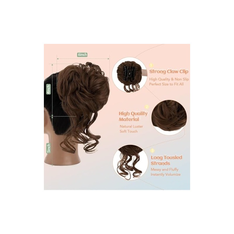 Extensiones Pelo Natural Moños Postizos Coletero Sintético Postizo Rizado Ondulado