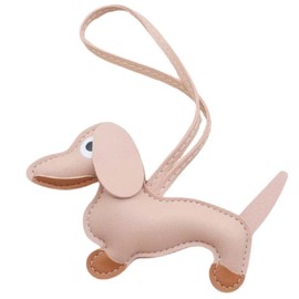 MSsell Vegan Leather Handbag Charms for Women, Stylish Keychain, Dog Purse Charms, Car Accessory, Bag Charms, Light Pink, Smal