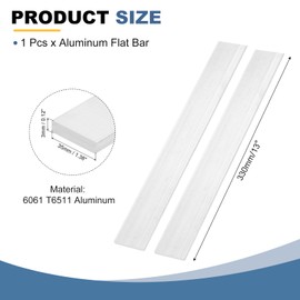 MECCANIXITY Square Aluminum Flat Bar, 1/8" Thick 1-3/8" Width 13" Length 6061 Aluminum Flat Plate, 3 x 35 x 330mm T6511 Solid New Mill Stock for Industrial