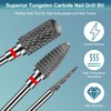 CGBE Nail Drill Attachments, 3/32 Inch Tungsten Carbide Bits for