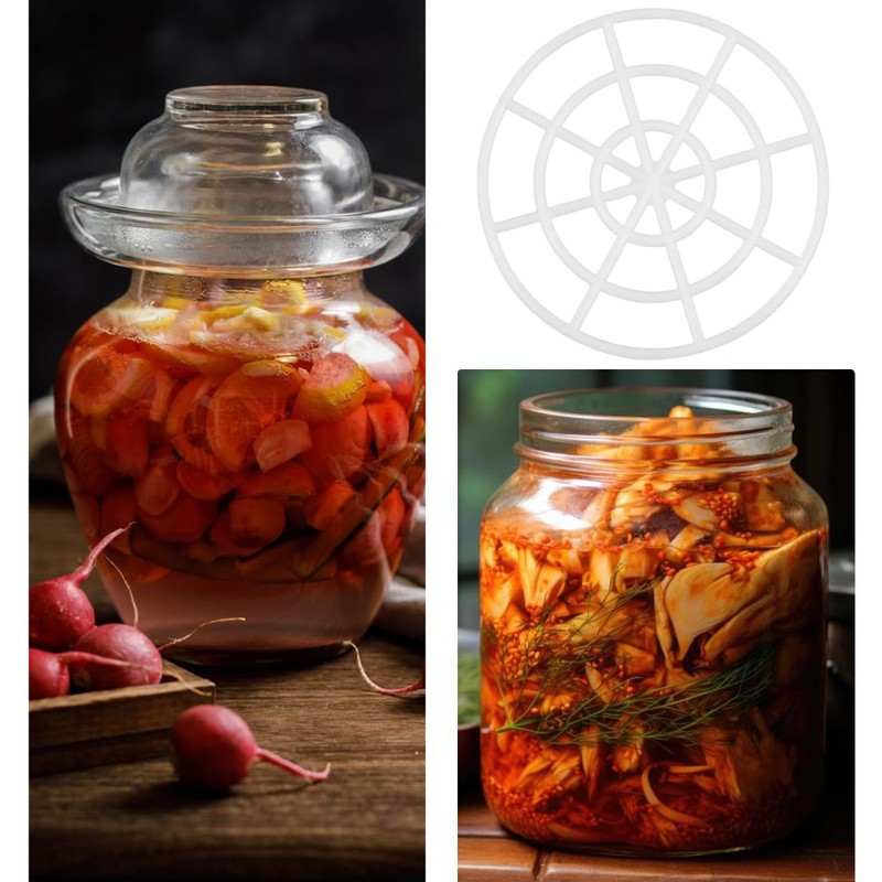 HOLIDYOYO 5pcs Mason Jar Press Tool with Mesh Helper Fermenting