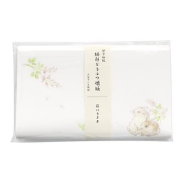 Kamiiso SAIEN No. 3060 Lucky & Butsu Kaishi, Hagi Ni Rabbit, 6.9 x 5.7 inches (175 x 145 mm), Pack of 20