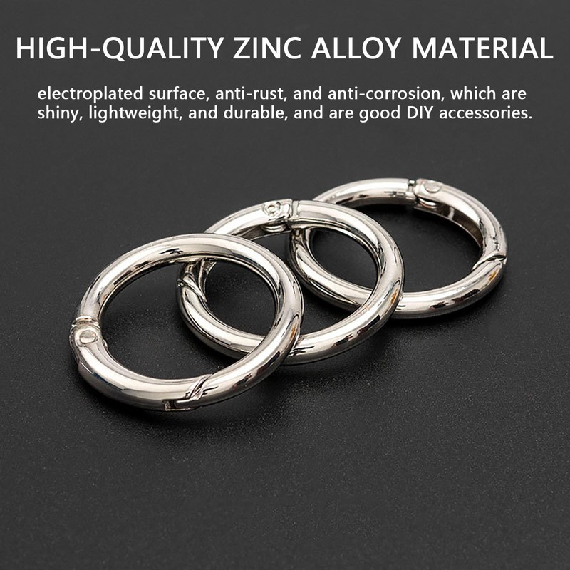6Pcs High Strength Zinc Alloy Gate O Ring Rust-Proof Round