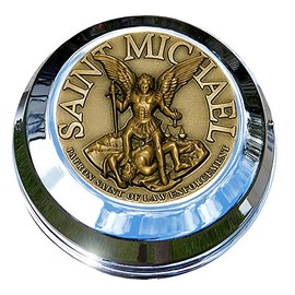 MotorDog69 Indian Gas Cap Coin Mount Set with Saint Michael for Chieftain, Chief Classic, Chief Vintage, Dark Horse, Roadmaster