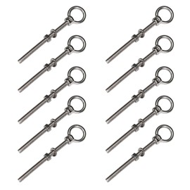 Priostahl 638 _ 10 Nuts Eye Bolt Screw M6 X 60 STAINLESS STEEL V4 A/1 Piece