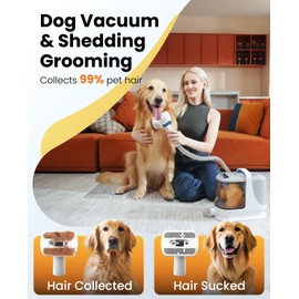 oneisall Dog Grooming Vacuum, 13000Pa Powerful 3L Dust Cup Pet Vacuum with Clipper Nail Grinder & Shedding Brush, 7 in 1 Dog Grooming Kits, Quiet, Large Capacity 3 Suction Levels, BM3