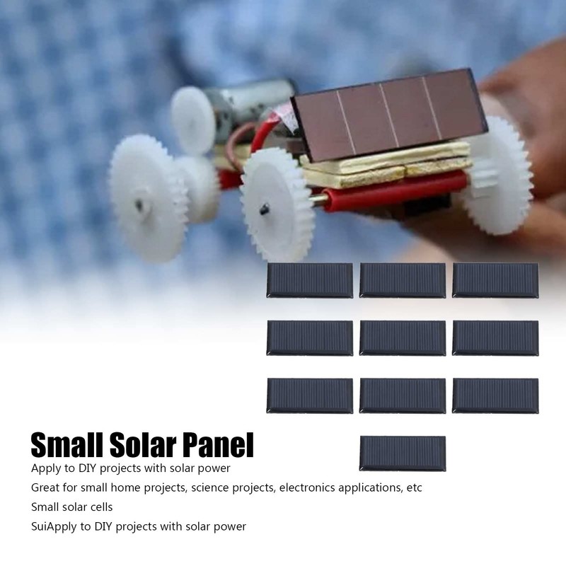 Garosa 10pcs 5V 300MA 0.15W Polysilicon Small Solar Cell DIY