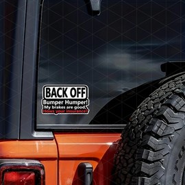2 pcs Back Off Bumper Humper Funny Car Decal, 6 Inch Vinyl Sticker, Waterproof Vehicle Window Decal