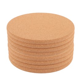 LDXDRU Pack of 8 cork trivets, 16 cm, cork coasters, round, heat resistant for coasters, pots, pans, crafts