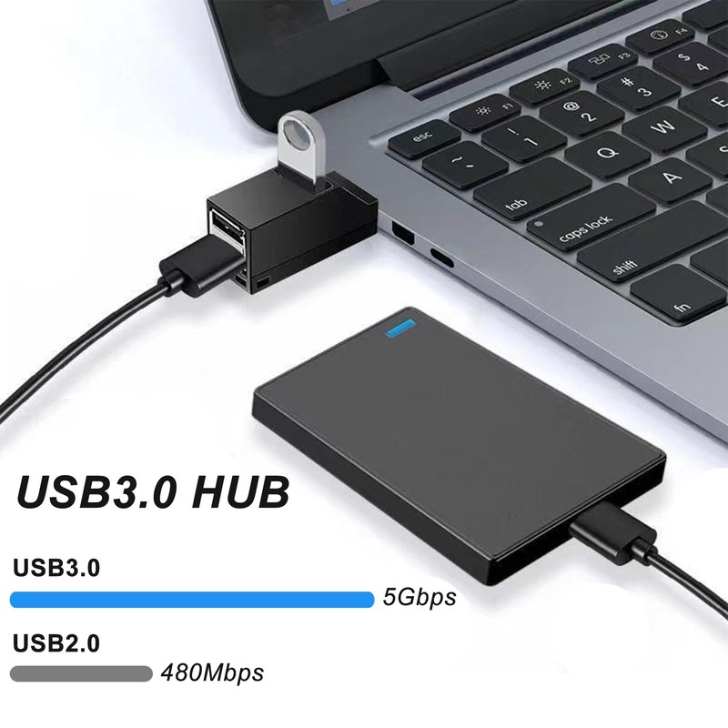 JIEYUCHU 3 Port USB 3.0 Hub, Pack of 2 USB