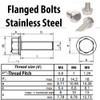 M8 x 30mm Flanged Hex Bolts Fully Threaded A2 Stainless