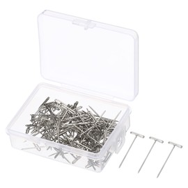 PATIKIL 1.25 Inch T-Pins, 100 Pack Stainless Steel Blocking Pin Needles for Modelling Crafts, Silver