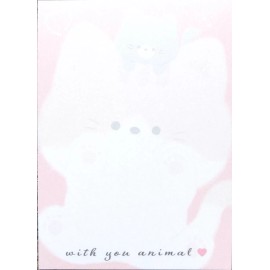 Kamio With You Animal (Neko Cat) Mini Memo Pad~KAWAII!!