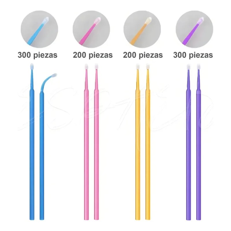 Ycrigns® 1000 Microbrush Microaplicadores Extensiones Pestañas 1x1 Cepillos Microfibra Para