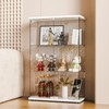 FANYUSHOW Glass Display Cabinet with Double Door and Lock, Quick-Install