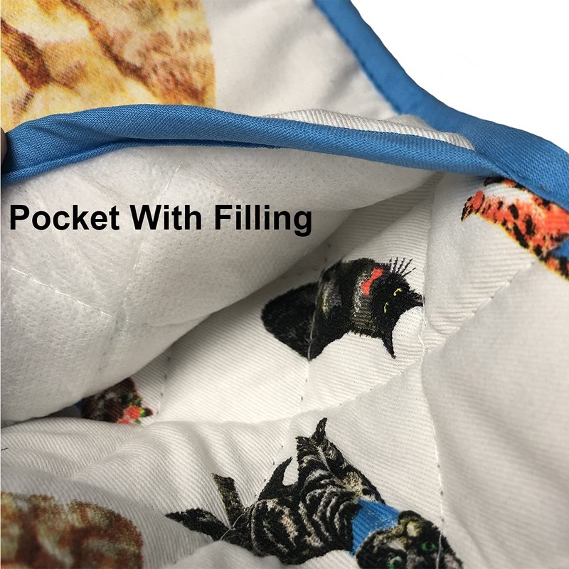 Double Oven Gloves Kitchen Cooking Baking Oven BBQ Pans Potholder