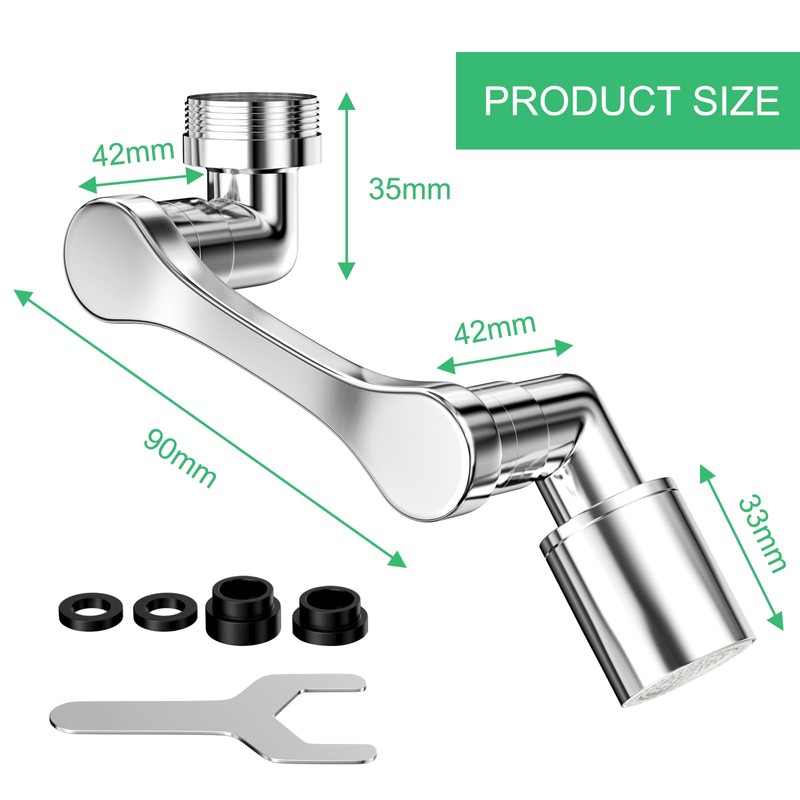 Ghazpmuk Tap Attachment, Rotating Tap Attachment, 1080° Rotating Multifunctional Extension