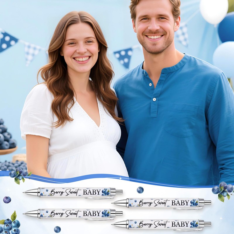Diartpaint Blueberry Baby Shower Favors Ballpoint Pens Bulk 45pcs