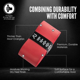 Raquex Endure Racket Overgrip Tape – 3 Pack Racquet Overgrip Tape, Durable, Dry Feel, 0.75mm Thickness - Anti Slip Over Grip for Tennis Racket, Badminton, Squash, Padel (Deep Purple)