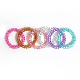 BRMDT 6 Pack Elastic Coil Bracelet, Anxiety Relief Item for Girls Boys with Autism ADHD Anxiety and Special Needs, Colorful Elastic Rope Relief Toy Stress Toys ADHD Autism Fun Language and Communication Aid Bracelet (Blended Color 3)