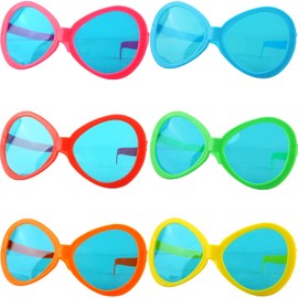 6 Pack Jumbo Sunglasses Oversized Adult Party Sunglasses Giant Novelty Plastic Sunglasses Funny Props for Clown Funny Party Photo Booth Holiday Festival Supplies