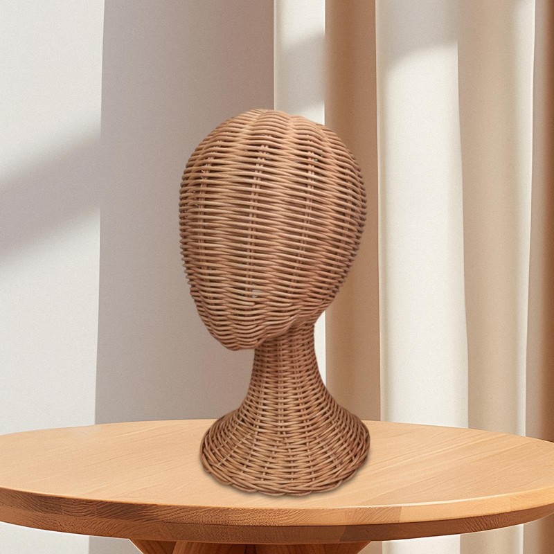 Perfeclan Mannequin Manikin Head Hat Display Holder Stand Lightweight Rattan