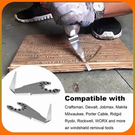 Phyxlyn Cold Knife Blade L-Shaped Windshield Removal Auto Glass Cut Out Knife Bent Blade Compatible with Craftsman, Dewalt, Jobmax, Makita, Milwaukee, Porter Cable and More Removing Tool Parts (2 PCS)