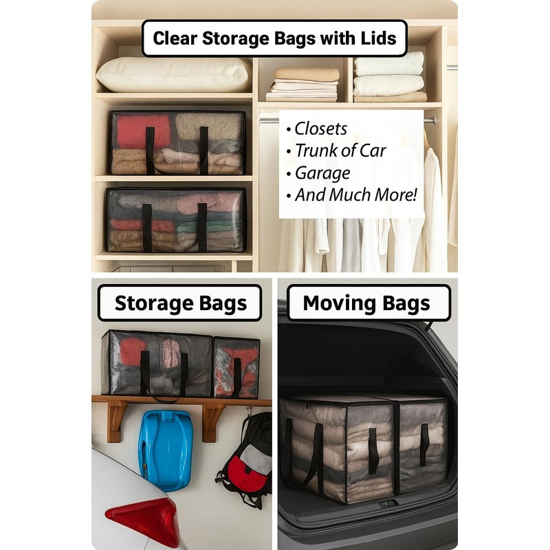 Veradome Heavy Duty Clear Tote Bag for Storage & Organization
