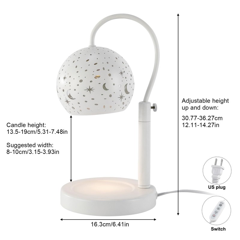DDBESSIC Candle Warmer Lamp with Timer, Adjustable Height Electric Dimmable
