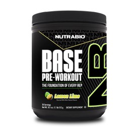 NutraBio Base Pre-Workout Sports Nutrition Powder - Sustained Energy, Mental Focus, Endurance, Hydration - Preworkout for Men and Women - Increase Energy- 30 Servings - Lemon Lime