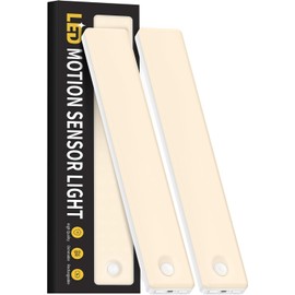 Under Cabinet Lighting, Motion Sensor Light Indoor, Rechargeable Closet Lights Battery Operated and USB Powered, Wireless Dimmable LED Cabinet Lights, Under Counter Lights for Kitchen Warm Color