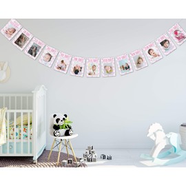 Friendly Fox Photo Garland 1st Birthday Bunting Nursery Decoration Baby Milestones 1st Year Picture Frame