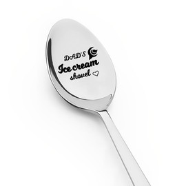 Dad Fathers Father's Day Gifts for Daddy Birthday Gift for Father Dad's Ice Cream Shovel Spoon Gifts for Daddy Retirement Gift Dad Father Engraved Stainless Steel Spoon for Ice Cream Lovers Gift