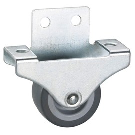Dörner + Helmer Parquet Fixed Castors, Set of 4, 38 mm x 18 mm, 180 kg Load Capacity, TPE Wheel, Directional Fixed, Galvanised Steel
