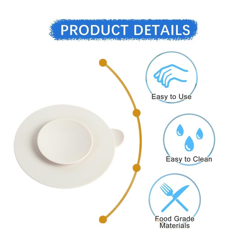 3 PCS Table Suction Cup Pad Professional Tableware Sucker Silicone