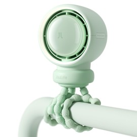 JISULIFE Baby Stroller Fan Portable, Large Battery Crib Fan, Car Seat Fan with 5 Speeds, Air Purify and Air Turbo Tech, Bladeless, Food-Grade Gifts Fan for Outdoor, Treadmill, Golf - Green