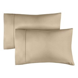 100% Cotton Pillow Cases King Size - Cooling, Breathable & Soft Pillowcase Covers Set of 2-400 Thread Count Cotton - Wrinkle & Fade Free - Machine Washable Protectors - Luxury Hotel Bedding - Cream