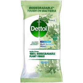 Dettol Anti-Bacterial Multi Surface Wipes Cleanser Large Wipes, Pack of 56