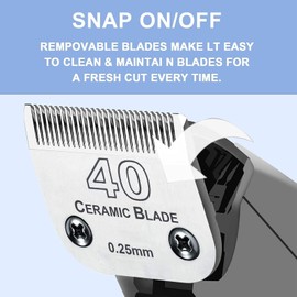 40# Skip Tooth Detachable Pet Clipper Replacement Blades Compatible with Andis Pet Clipper /Oster A5/Wahl KM Series Dog Clipper ,Ceramic Blade & Stainless Steel Blade