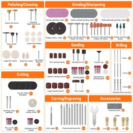 HARDELL 508Pcs Rotary Tool Accessories Kit for DIY, 1/8" Multi-Purpose Rotary Tool Bits, Universal Attachments for Cutting, Sanding, Drilling, Carving, Engraving, Grinding, Polishing