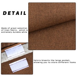 NB Sofa Armrest Organize remote holder bedside caddy organizer with 5 pockets，non-slip couch remote control holder couch armchair caddy accessories (Brown, 35''x18'')