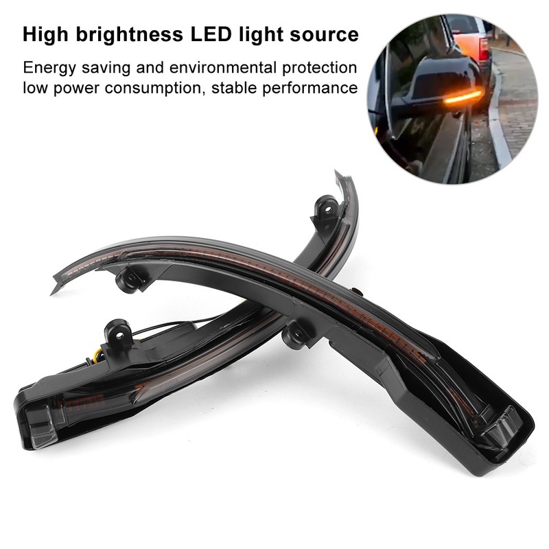 Rearview Backup Mirror Turn Signal Light Dynamic LED Indicator Fits