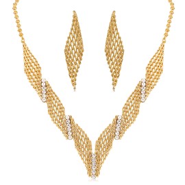 Silver Clover Women's Jewelry Sets, Gold Necklace and Earrings, Necklace and Earring Jewelry Set, Gift for Wife, Mom and Girlfriend