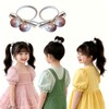 子供用 ヘアゴム パール調 光沢ボール付き 可愛い リボン風 ヘアアクセサリー 女の子 キッズ 髪留め