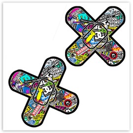 2 x Vinyl Stickers Funny Bandage Adhesive Plaster Bomb Cross Band Aid Bumper Decals Truck Car Window Door Motorcycle Helmet B 224